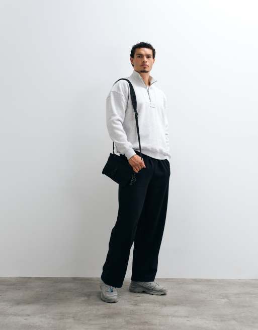 Hollister - sudadera con logo surf y cremallera de 1/4 en gris claro, 3 de 5