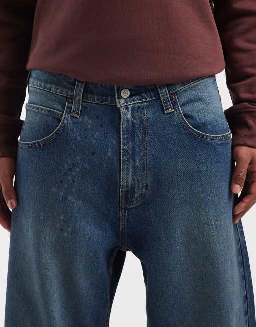 Hollister super baggy 5 pocket jeans in dark blue wash, 5 of 5