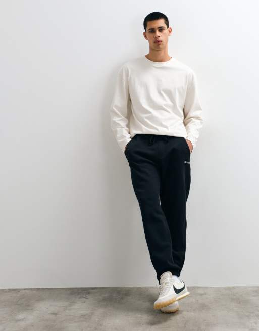 Hollister super baggy aangesnoerde joggers in zwart, 1 van 5