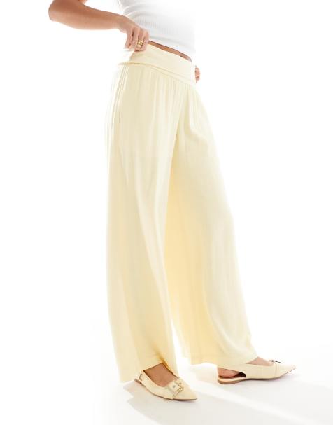 Hollister - Super baggy broek met omslag in geel - view 1
