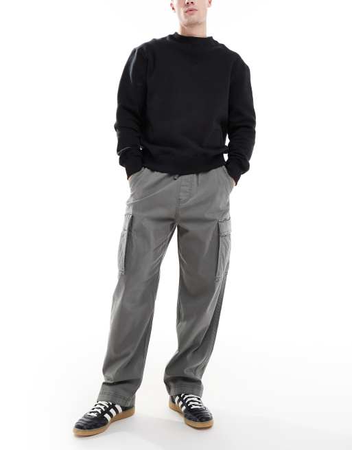 Hollister super baggy cargo pants in gray