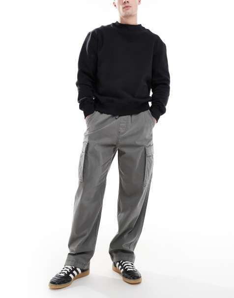 Hollister super baggy cargo trousers in grey