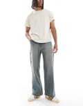 [Hollister] Hollister super baggy carpenter jeans in dark wash blue W34 BLUE