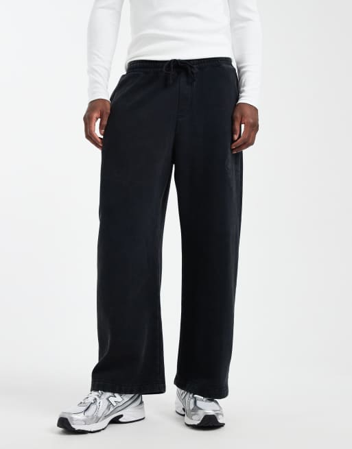 Hollister super baggy graphic joggers in acid black, 2 of 5
