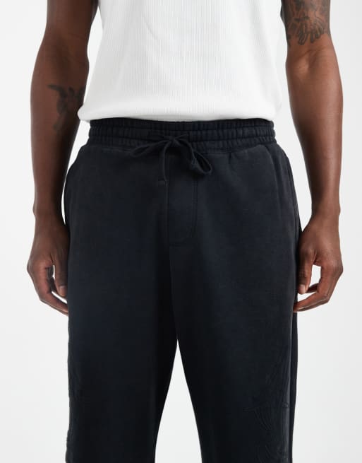Hollister super baggy graphic sweatpants in washed black, 4 of 5