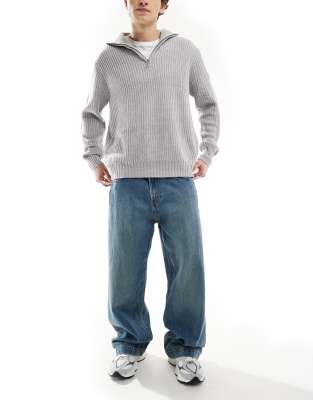 Hollister Hollister super baggy jean in medium blue wash