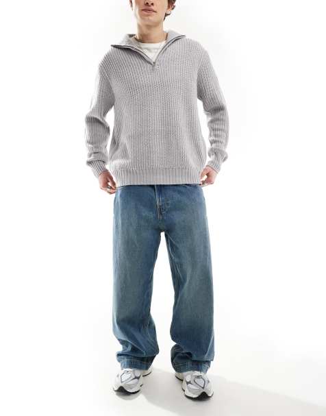 Hollister super baggy jeans in medium blue wash - view 1