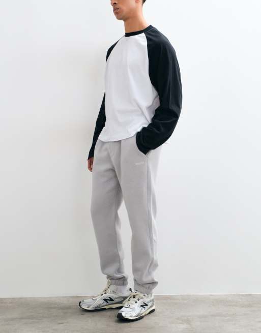 Hollister super baggy joggers med dragsko i tvättad grå, 2 av 8