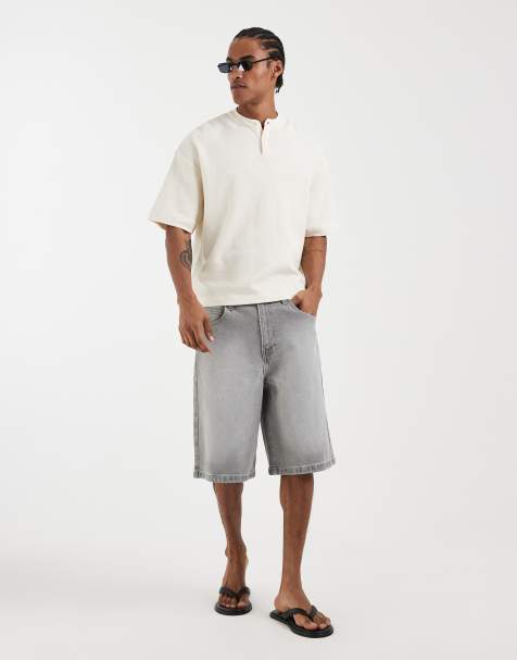 Hollister - Super baggy jort in grijs - view 1
