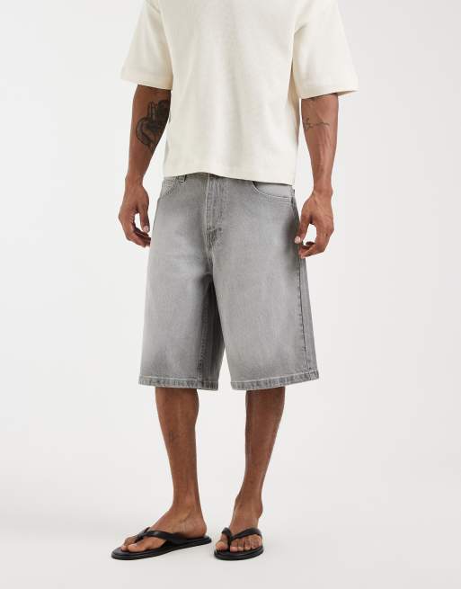 Hollister super baggy jorts in gray, 3 of 5