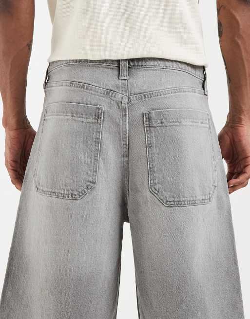 Hollister super baggy jorts in gray, 4 of 5