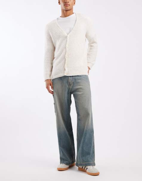 Hollister - Super baggy timmermansjeans in blauw met donkere wassing - view 1