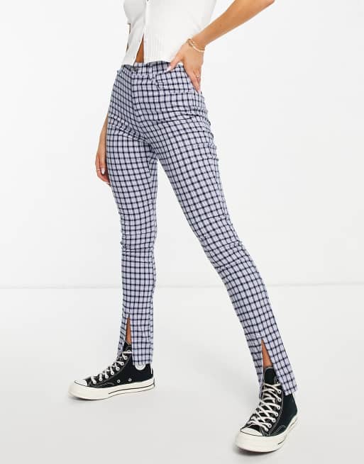Hollister - Super skinny bukser i blå plaid