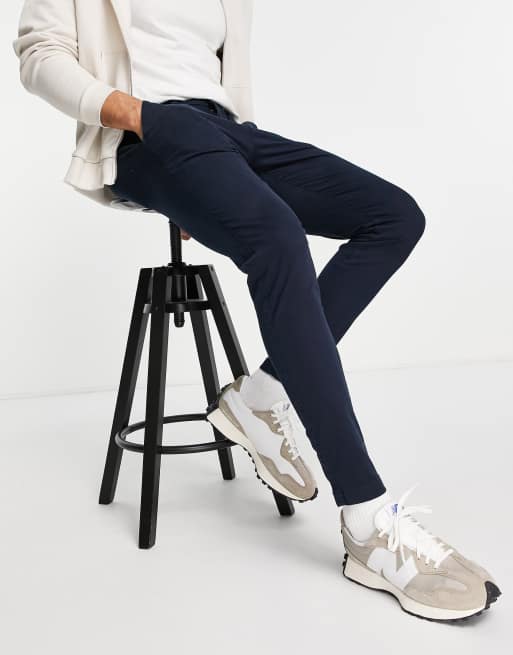 Hollister - Super skinny chino's in marineblauw