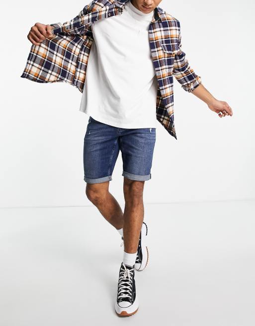 Mens super skinny denim shorts cheap