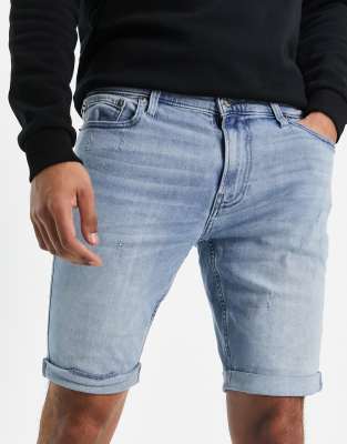 mens super skinny denim shorts