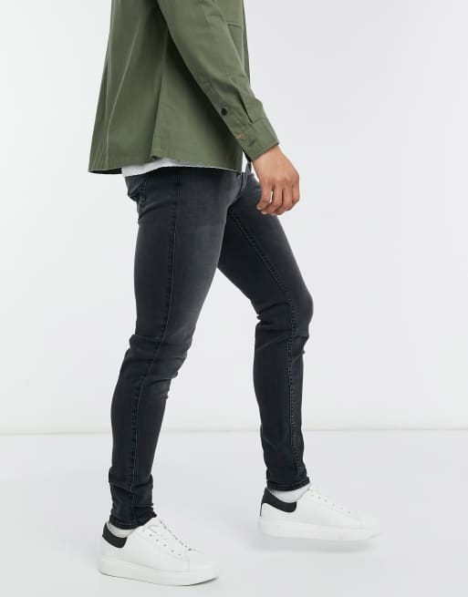 Hollister Super Skinny Jeans In Washed Black Asos