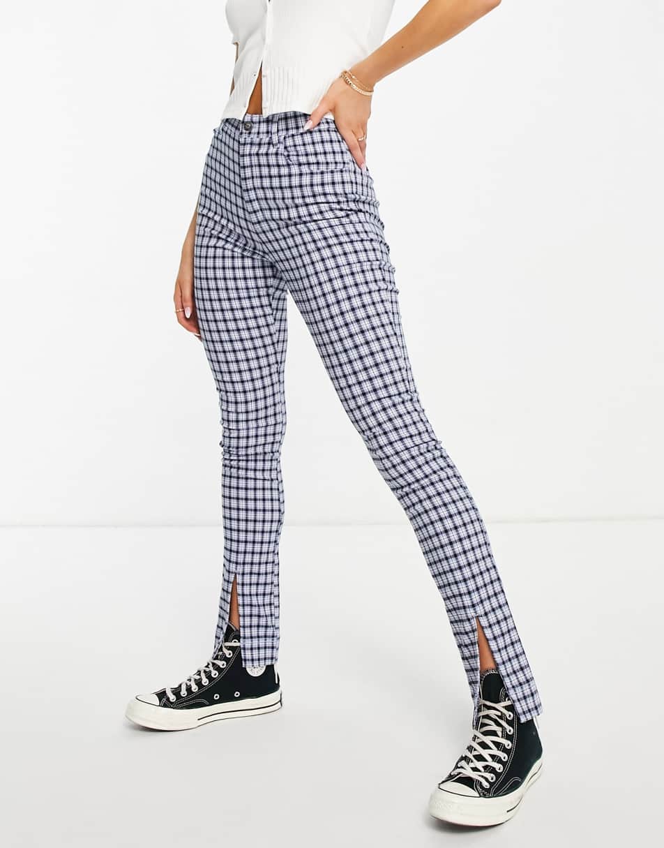 Hollister super skinny trouser in blue plaid