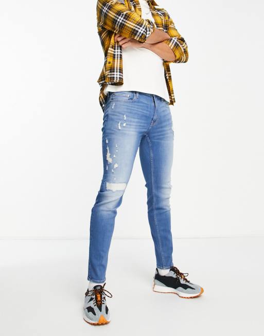 Hollister – Superenge Jeans in Blau