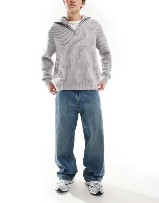 Hollister - Superposede jeans i mellemblå vask