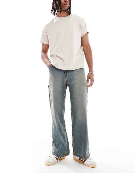 Hollister - Superposede tømrerjeans i mørkeblå vask - view 1