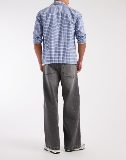 Hollister – Superweite 5-Pocket-Jeans in verwaschenem Grau, 2 von 5