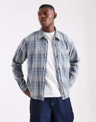 Hollister - Surchemise à carreaux en flanelle avec manches longues - Bleu