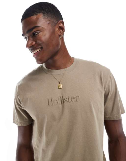 Hollister - Surf - T-shirt met korte mouwen en logo in beige