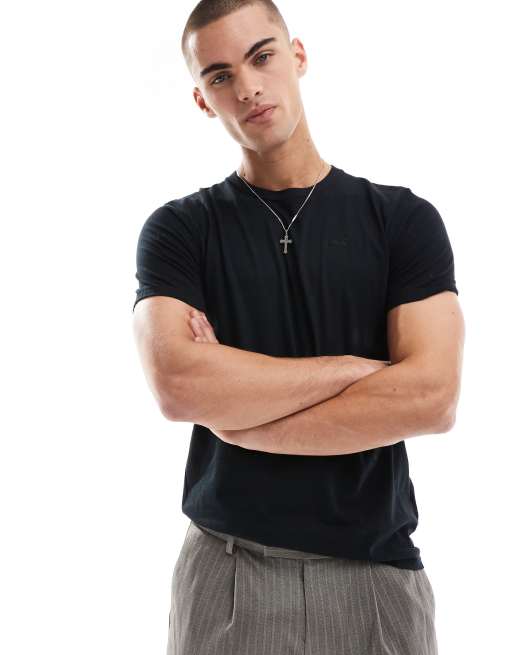 Hollister – Svart t-shirt med ikonisk logga