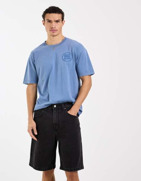 Hollister – Svarta, baggy, långa jeansshorts - view 1