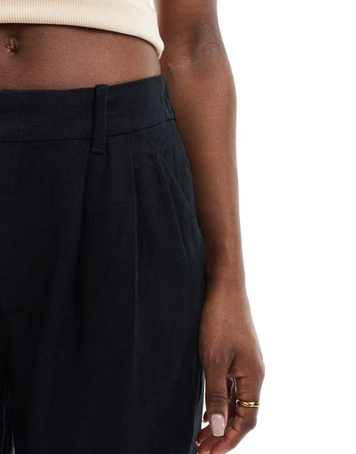 Hollister – Svarta linnebyxor med extra hög midja, 4 av 5