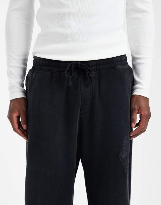 Hollister – Svarta, superbaggy mjukisbyxor med tryck, 5 av 5