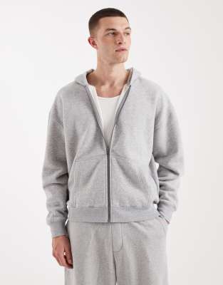 Hollister - Sweat à capuche à fermeture éclair - Gris