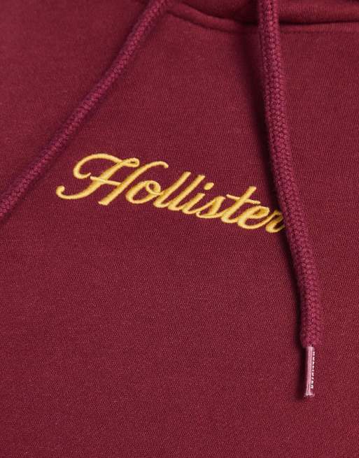Hollister - Sweat à capuche à inscription logo - Bordeaux, 3 de 4