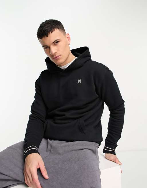 Hollister Sweat capuche avec logo style universitaire et liser s Noir