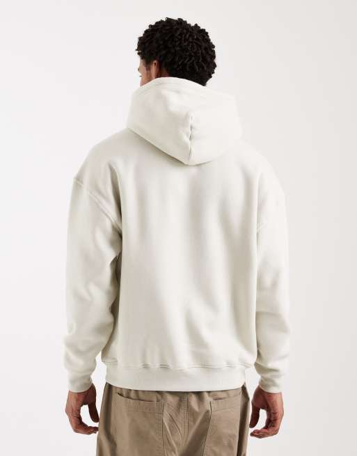 Hollister - Sweat à capuche coupe carrée à poche devant - Crème, 3 de 5