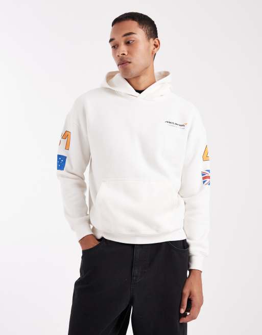 Hollister - Sweat à capuche coupe carrée avec motif F1 - Blanc, 3 de 5