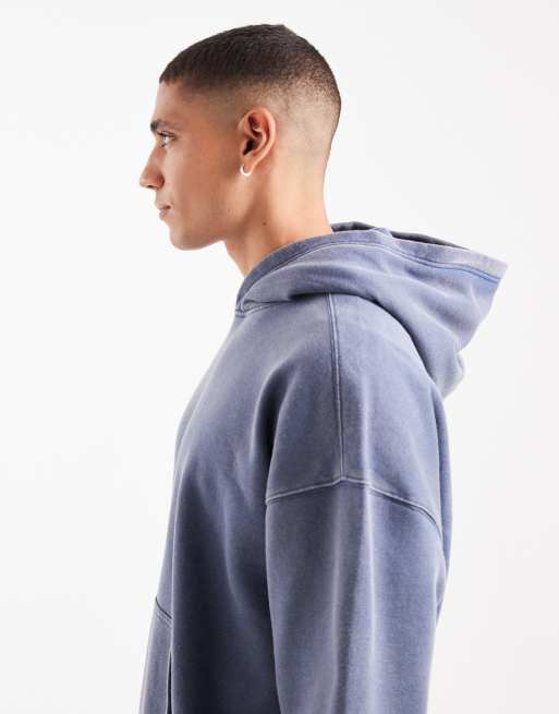 Hollister - Sweat à capuche coupe carrée avec poche - Bleu, 4 de 5