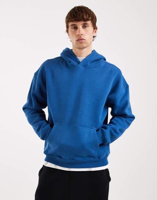 Hollister - Sweat à capuche coupe carrée avec poche - Bleu