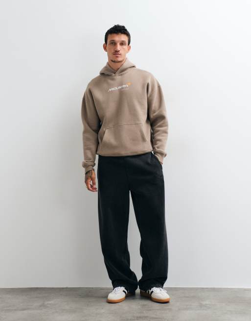 Hollister sweat à capuche coupe carrée graphique marron, 2 de 5