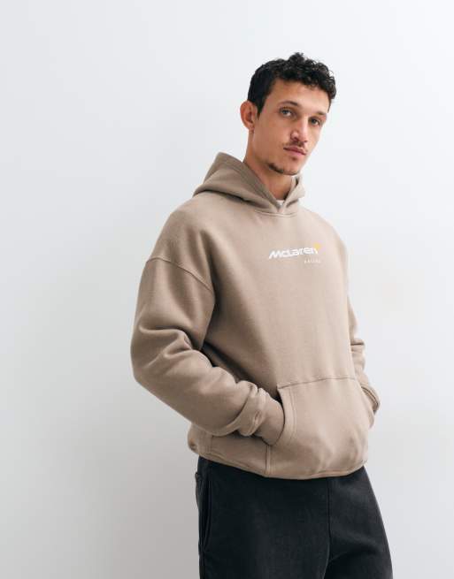Hollister sweat à capuche coupe carrée graphique marron, 4 de 5