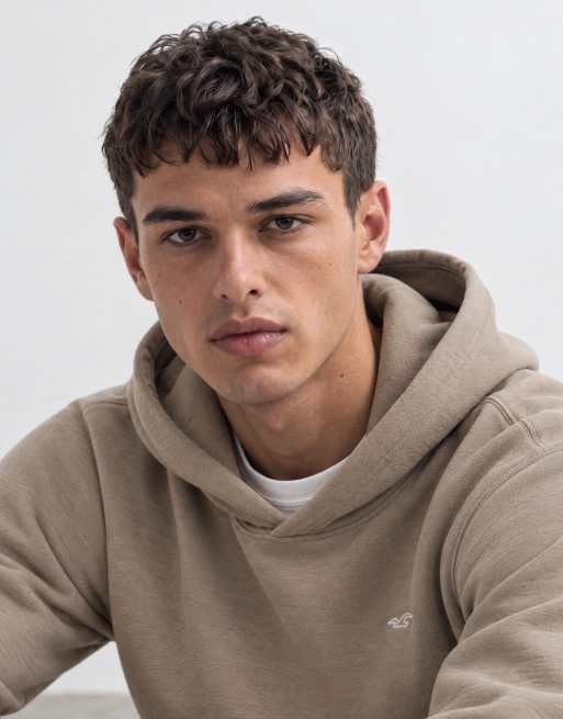 Hollister sweat à capuche coupe relaxed Icon logo marron clair, 7 de 9