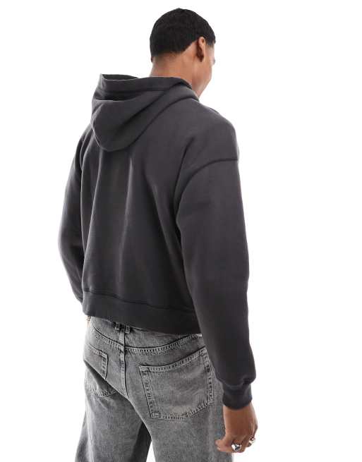 Hollister - Sweat à capuche court avec coutures contrastantes - Noir, 4 de 4