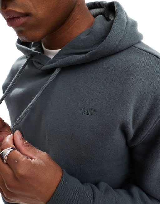 Hollister - Sweat à capuche décontracté avec logo - Kaki, 3 de 4