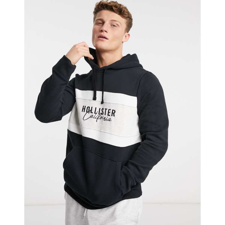 Hollister Sweat capuche effet color block logo sur la