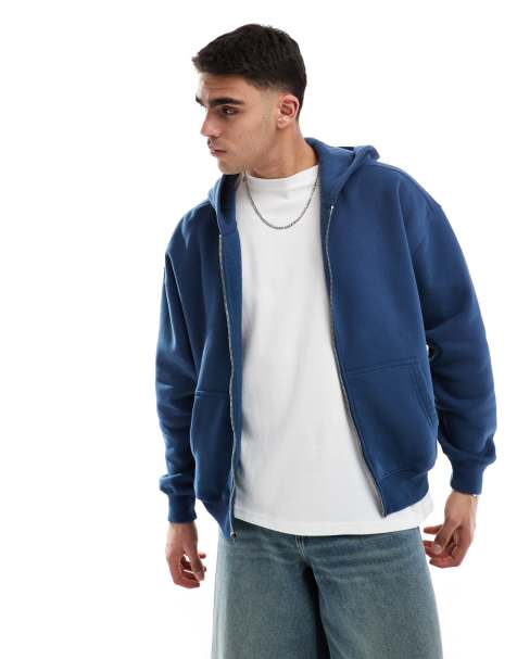 Hollister - Sweat à capuche long et ample - Bleu - view 1