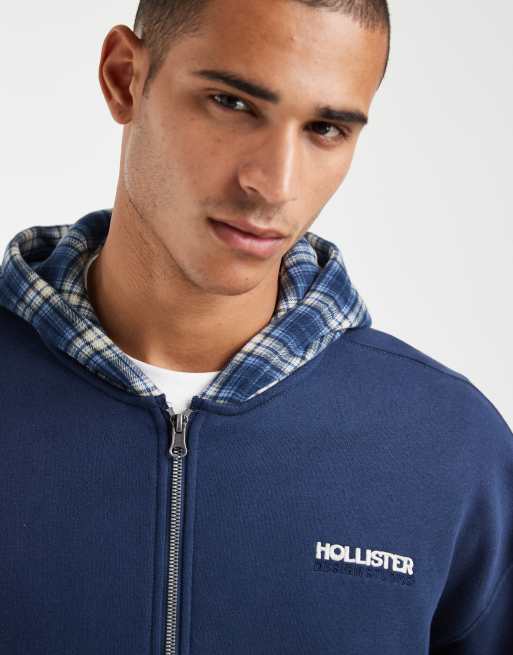 Hollister - Sweat à capuche zippé à capuche contrastante - Bleu marine, 5 de 5