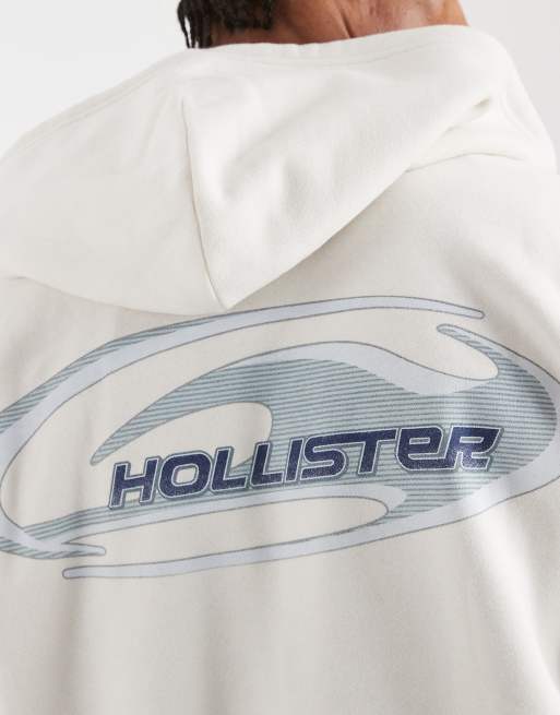Hollister - Sweat à capuche zippé à logo graphique au dos - Blanc , 5 de 5