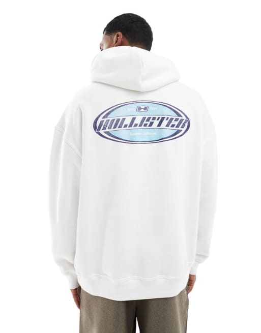 Hollister - Sweat ample avec imprimé style années 90 au dos - Blanc