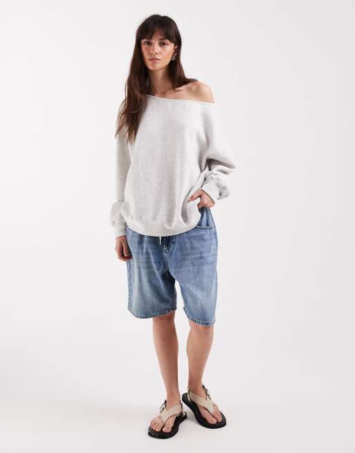 Hollister - Sweat asymétrique à épaules dénudées - Gris, 2 de 4